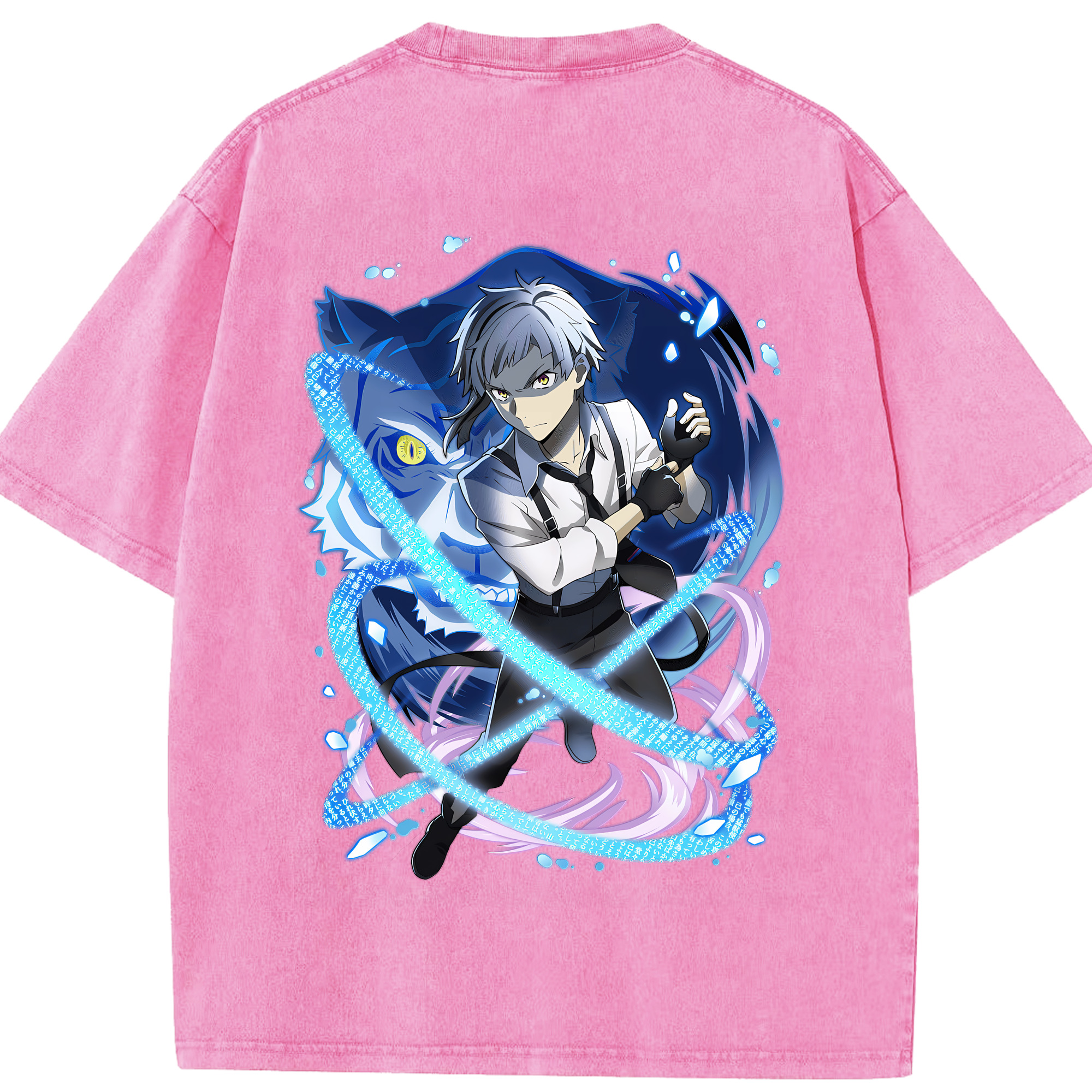 （画像用） 文豪ストレイドッグス Bungo Stray Dogs 綿100% ヴィンテージ風 半袖Tシャツ（背面プリント）